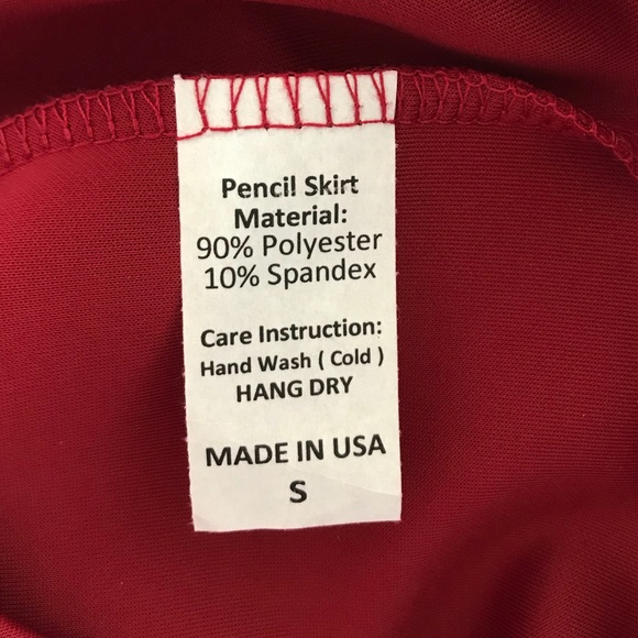 Burgundy Red High Waist Bodycon Pencil Skirt - Picture 5 of 5